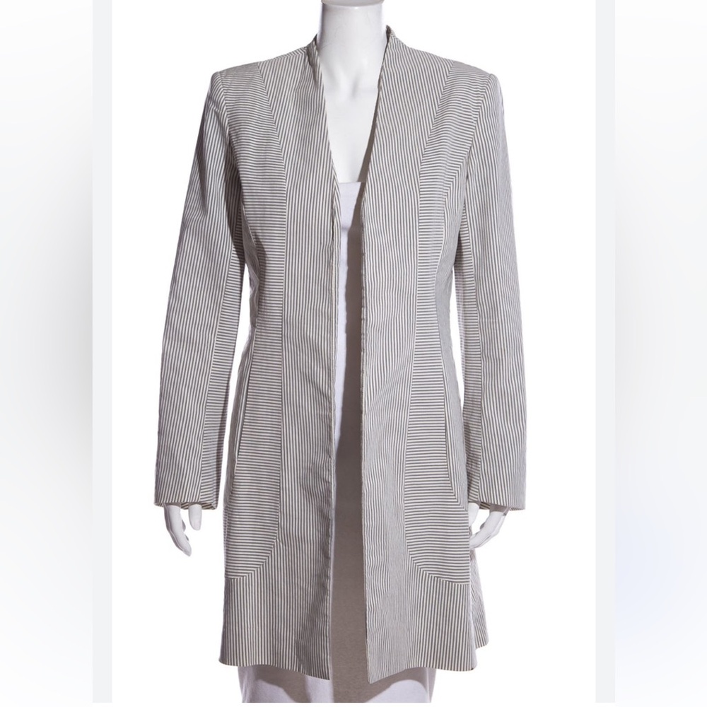 Yigal Azrouel Open Front Blazer Jacket 12 Tailored Office Old Money Quiet Luxury